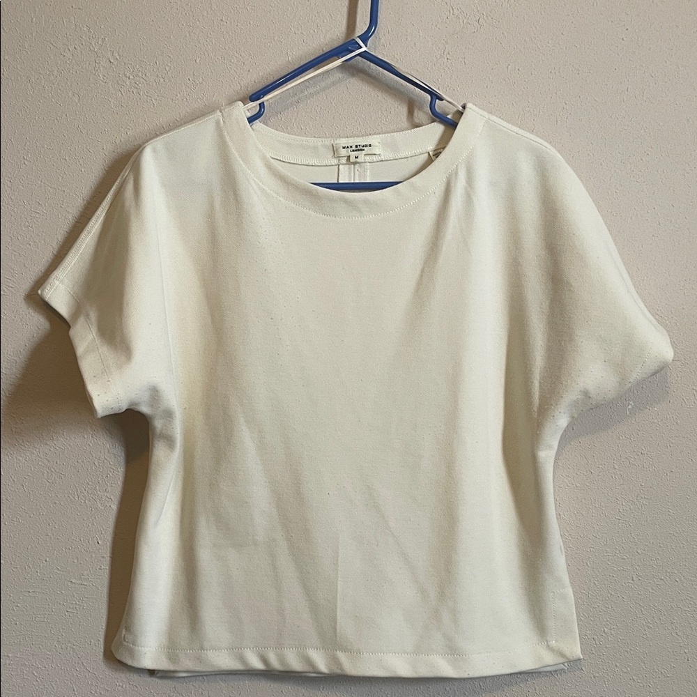 Max Studio Cream Short Sleeve Tee